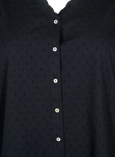 Rakenteellinen paitapusero kirjailulla anglaise, Black, Packshot image number 2