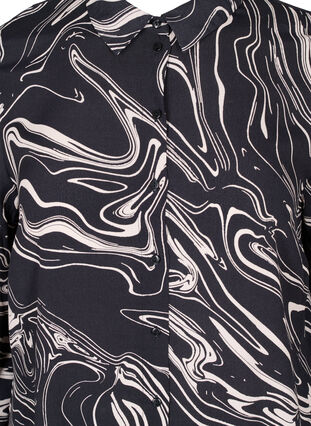 Viskoosinen paitamekko kuosilla, Black Swirl AOP, Packshot image number 2