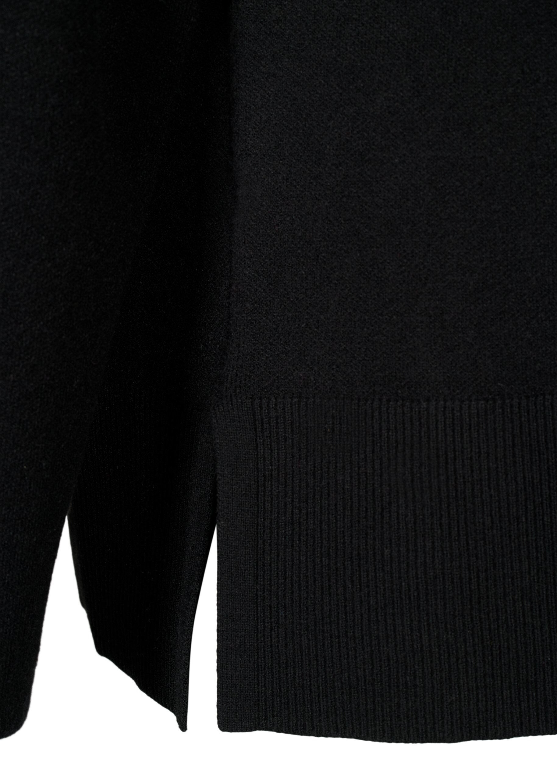 ZizziNeule viskoosisekoitteesta sivuhalkiolla	, Black, Packshot image number 3