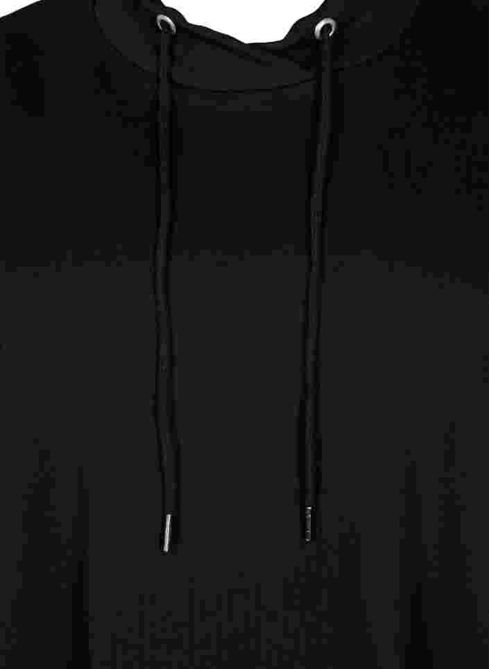 Pitkähihainen tunika kiristysnauhalla, Black, Packshot image number 2