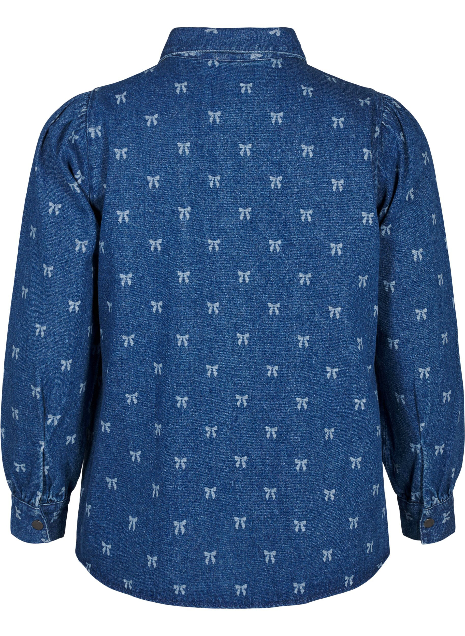 Zizzi Farkkupaita rusetilla, Denim Blue W. Wh.Bow, Packshot image number 1