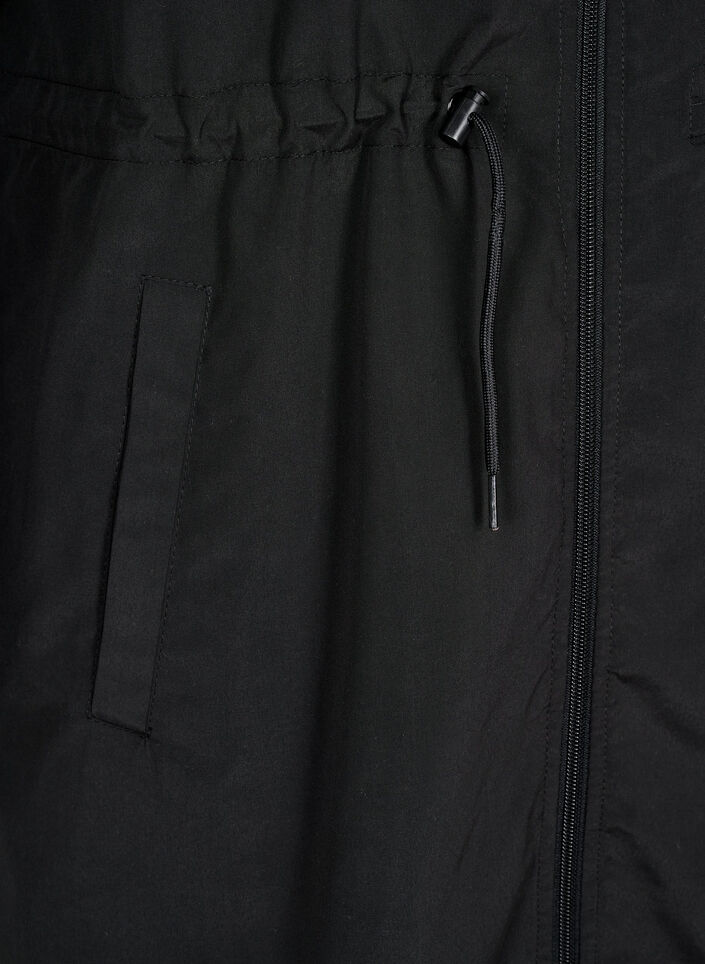 FLASH - Vettä hylkivä parka hupulla, Musta, Packshot image number 3