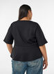 Peplum-pusero kyyn&auml;rpituisilla hihoilla, Musta, Model image number 2