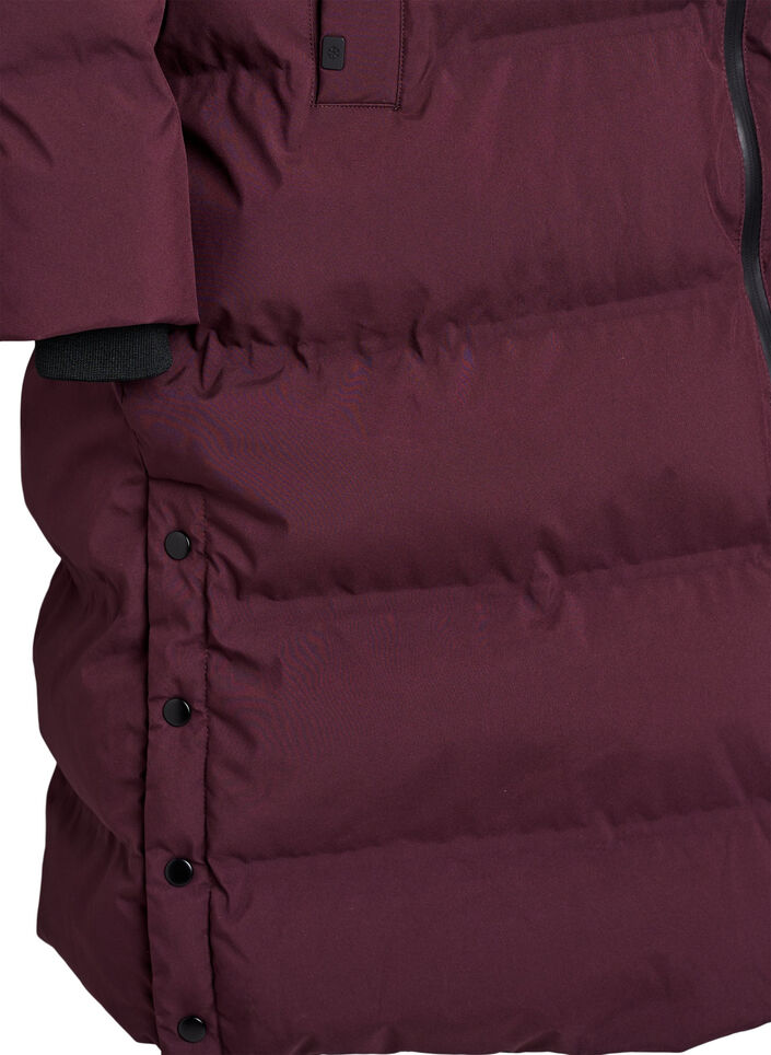 Pitk&auml; toppatakki hupulla, Tumma Bordeaux, Packshot image number 3