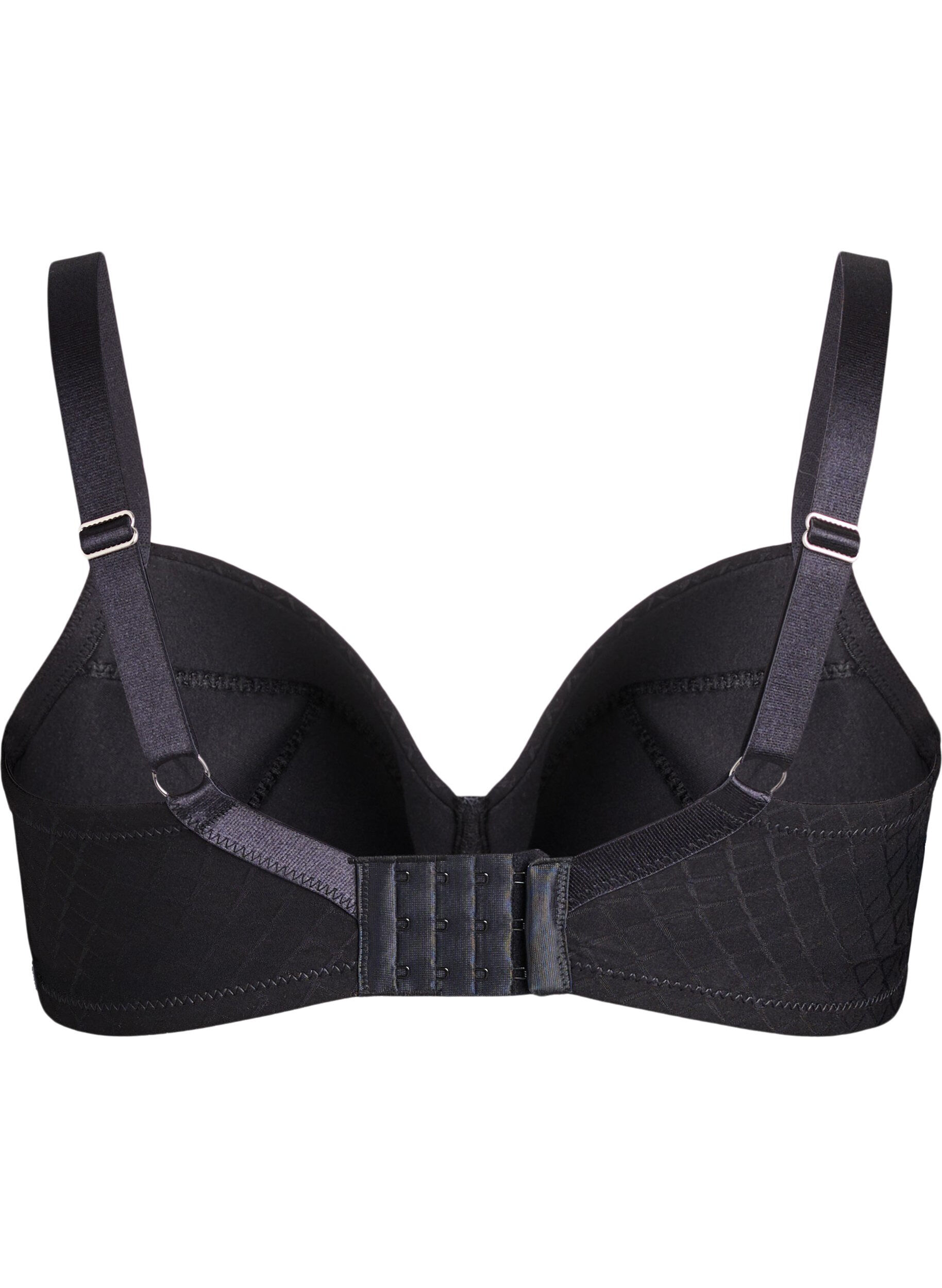 ZizziTopatut mikrokuiturintaliivit ruutukuviolla, Musta, Packshot image number 1