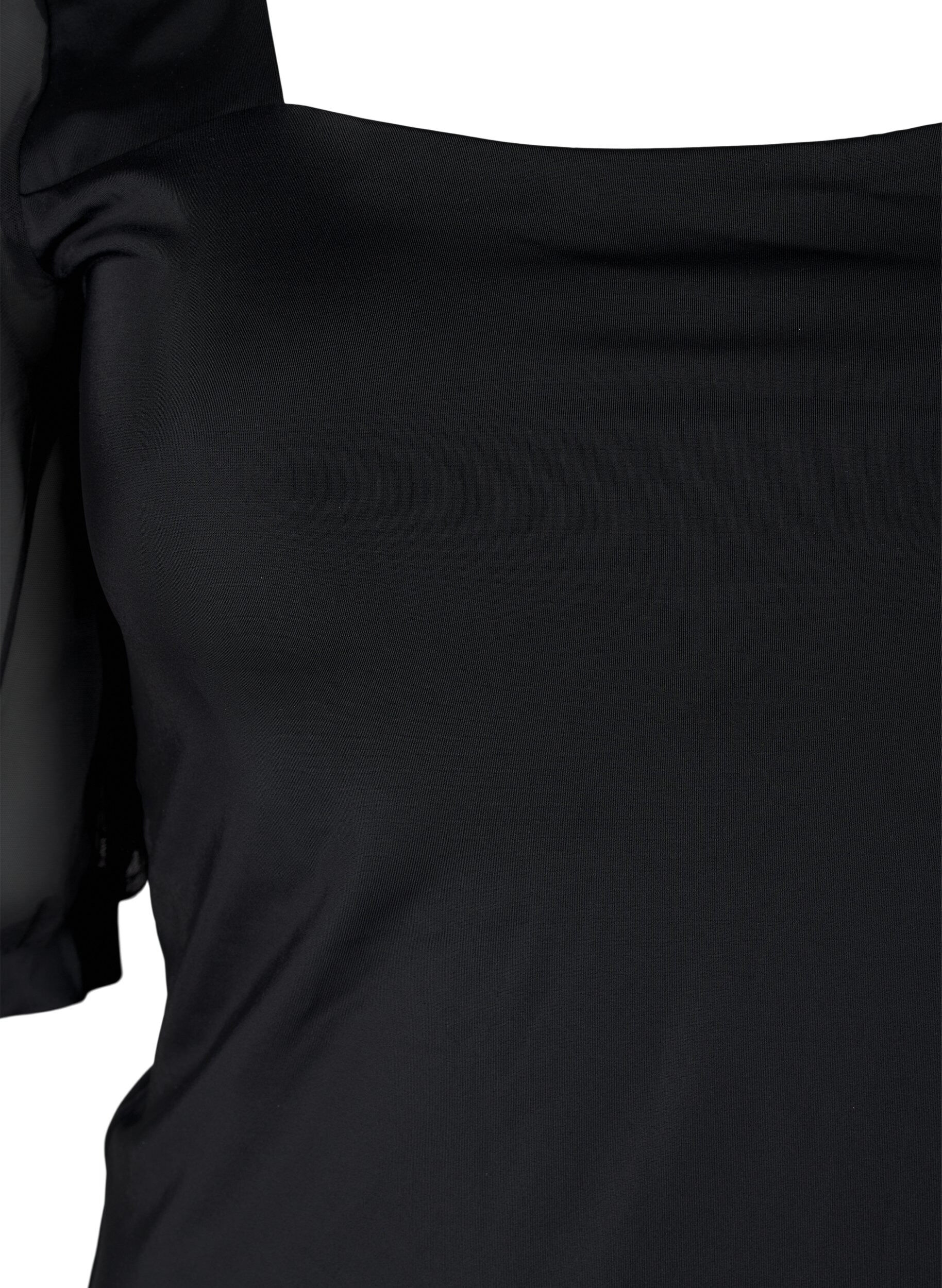 Zizzi Uimapuku lyhyill&auml; mesh-hihoilla, Black, Packshot image number 2