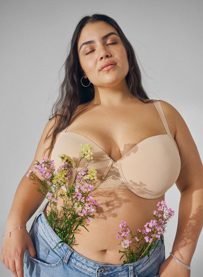 Muotoiltu rintaliivit verkkomateriaalilla, Nude, Image