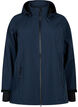 Lyhyt softshell-takki irroitettavalla hupulla, Sininen, Packshot image number 0