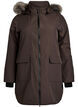 Vedenpit&auml;v&auml; hupullinen parka, Ruskea, Packshot image number 0