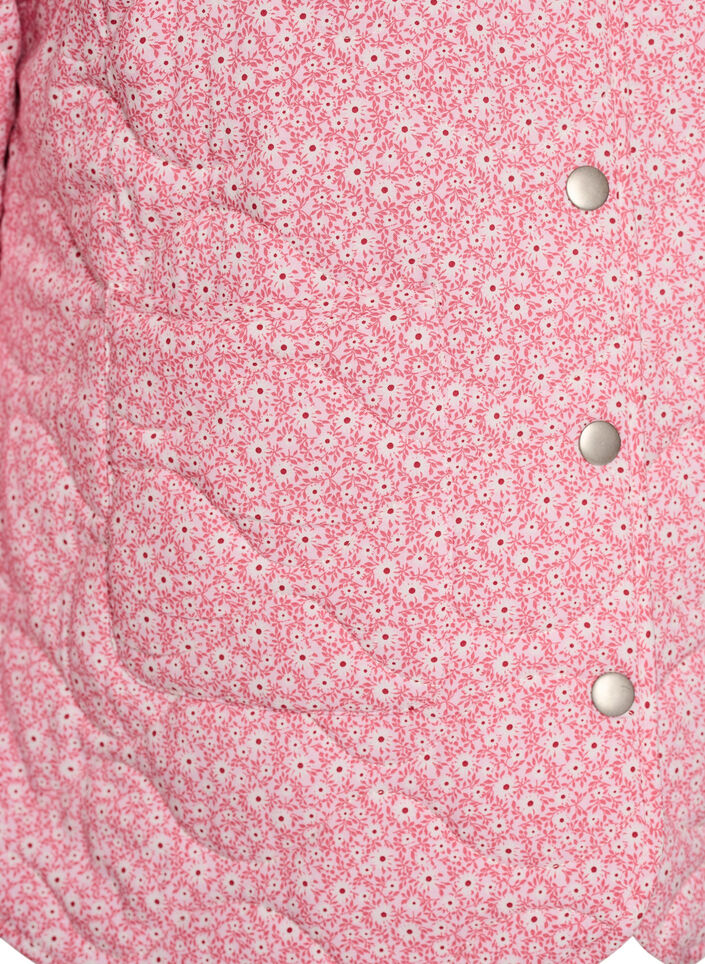 Kevyt tikkitakki kukkakuviolla, Vaaleanpunainen, Packshot image number 2