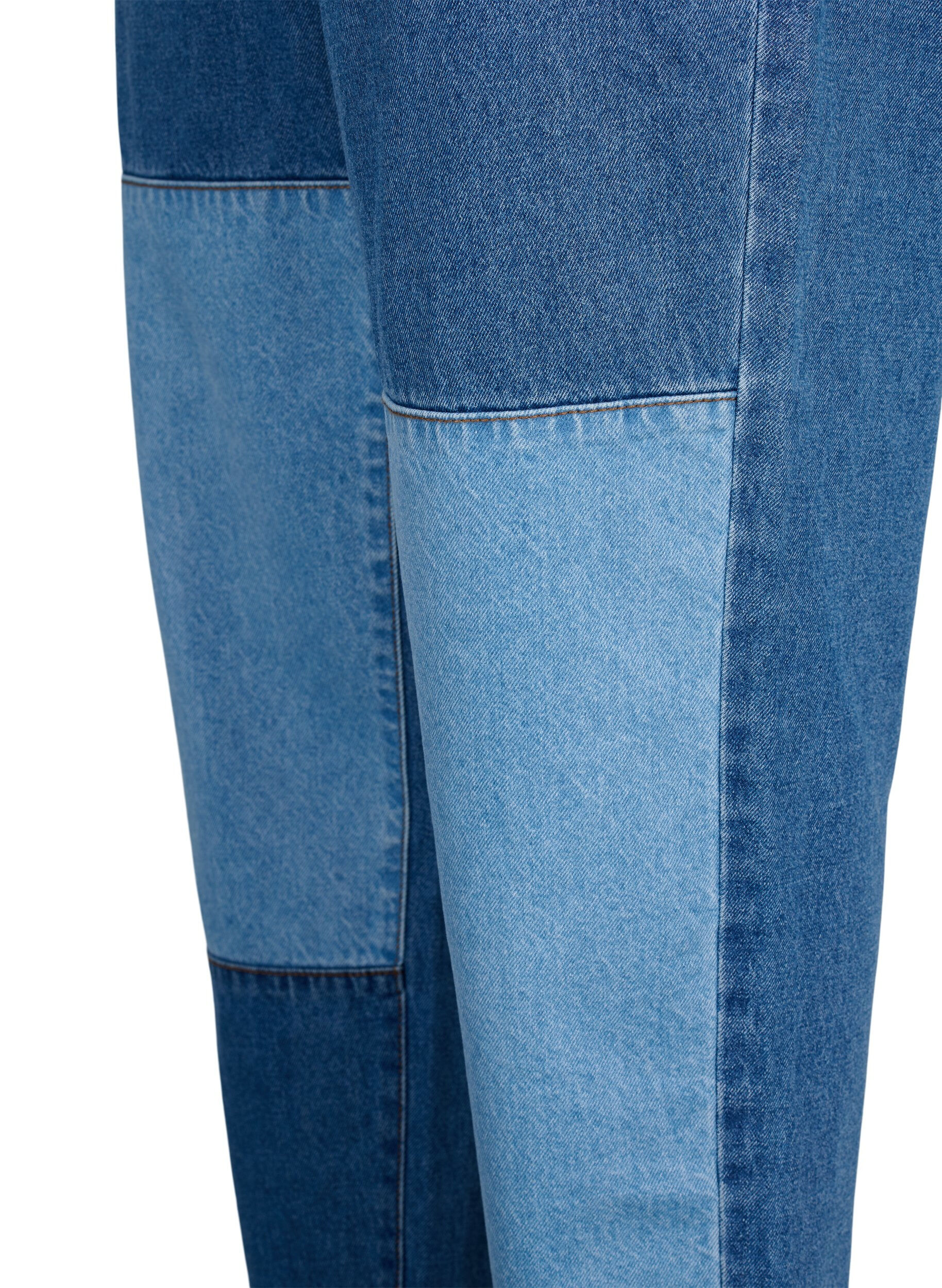 Zizzi Korkeavy&ouml;t&auml;r&ouml;iset Mille mom fit farkut, Light Blue Denim, Packshot image number 3