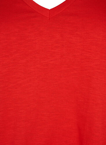 Lyhythihainen perus t-paita v-pääntiellä, Flame Scarlet, Packshot image number 2