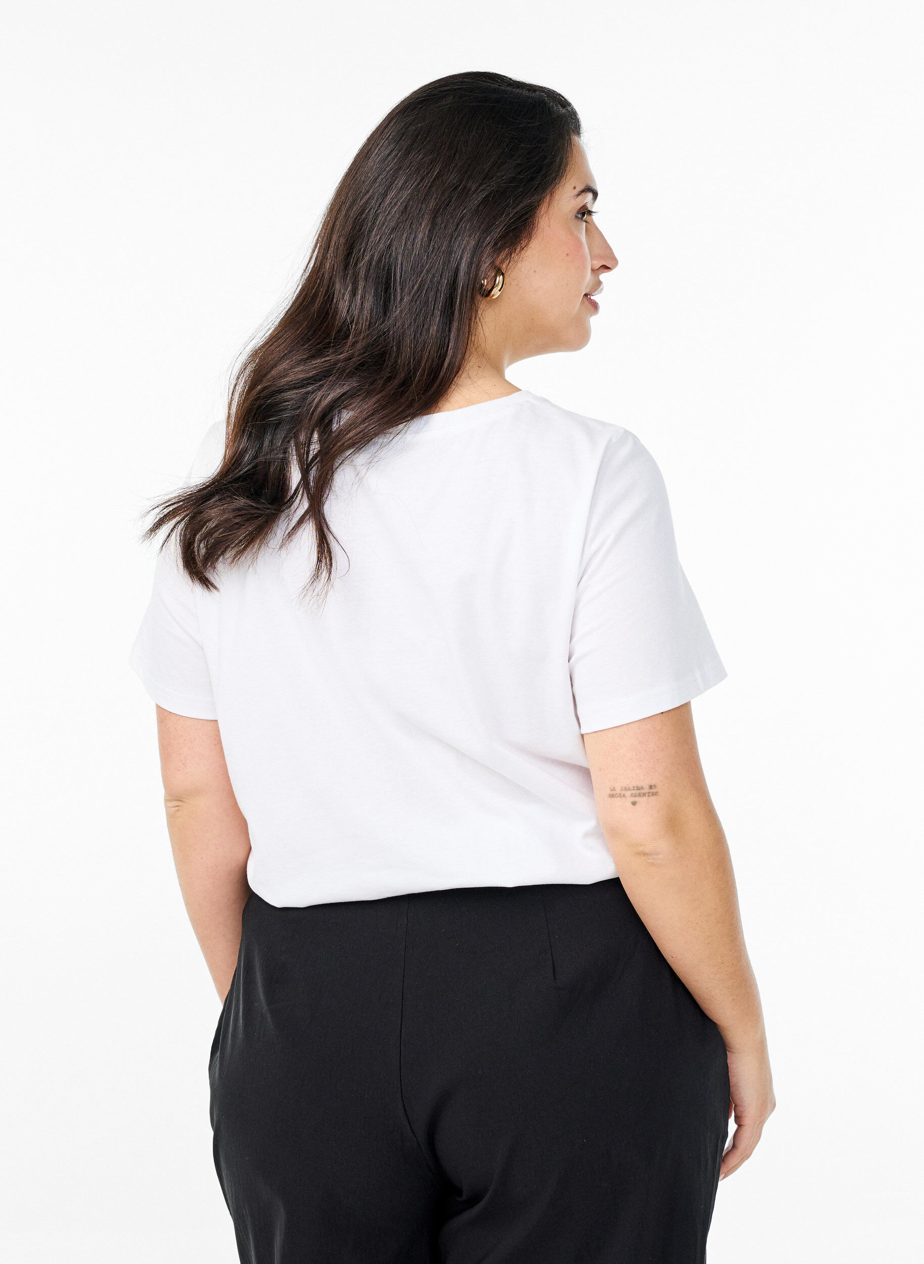 Zizzi Leopardi printill&auml; varustettu T-paita, Bright White w. Leo, Model image number 1