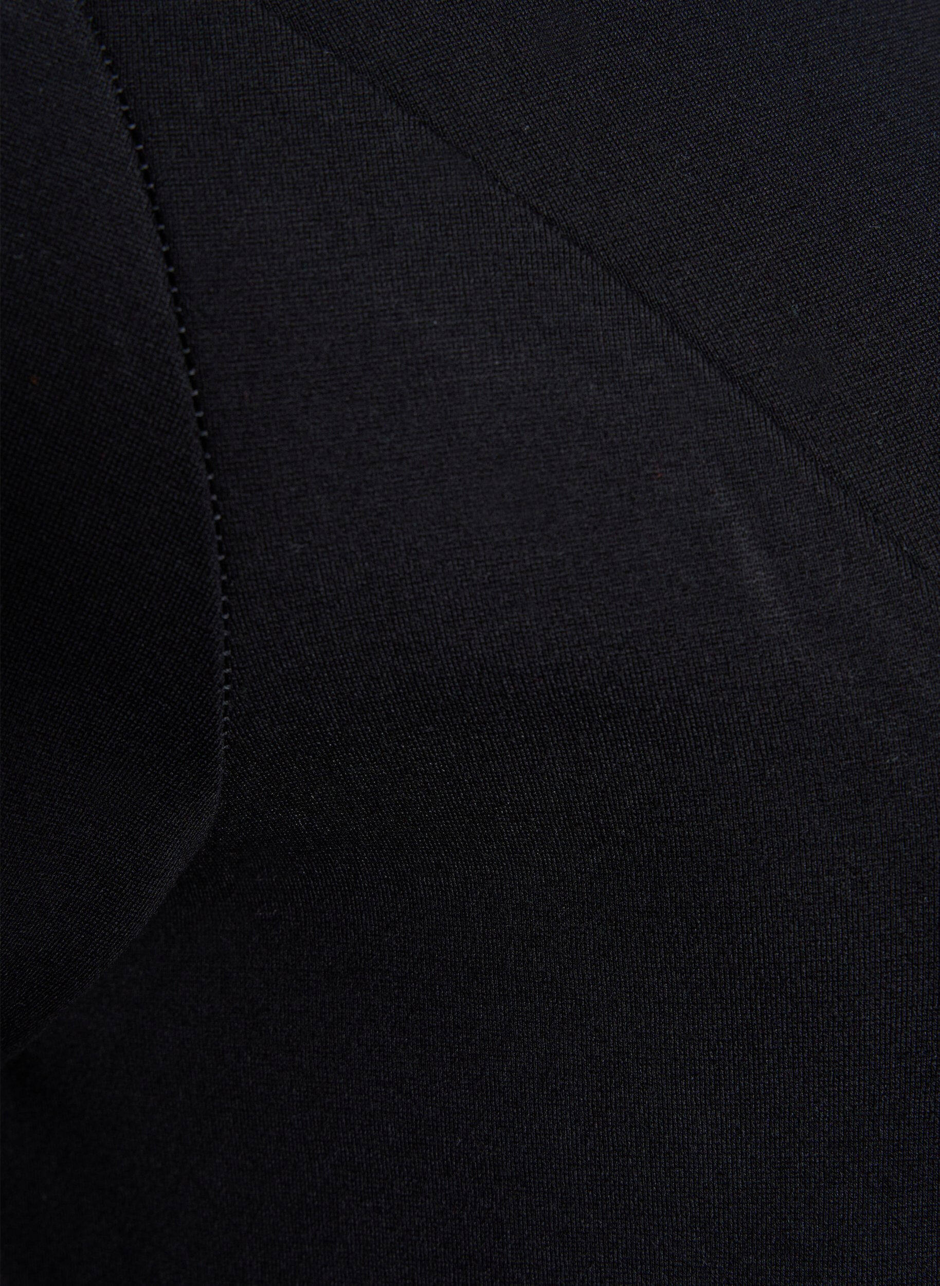 Zizzi Yksiv&auml;rinen mekko 3/4-hihoilla ja halkiolla, Black, Packshot image number 3