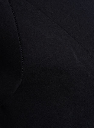 Yksivärinen mekko 3/4-hihoilla ja halkiolla, Black, Packshot image number 3