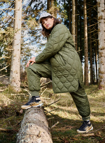 Pitkä topattu takki taskuilla ja vetoketjuilla, Winter Moss, Image image number 1