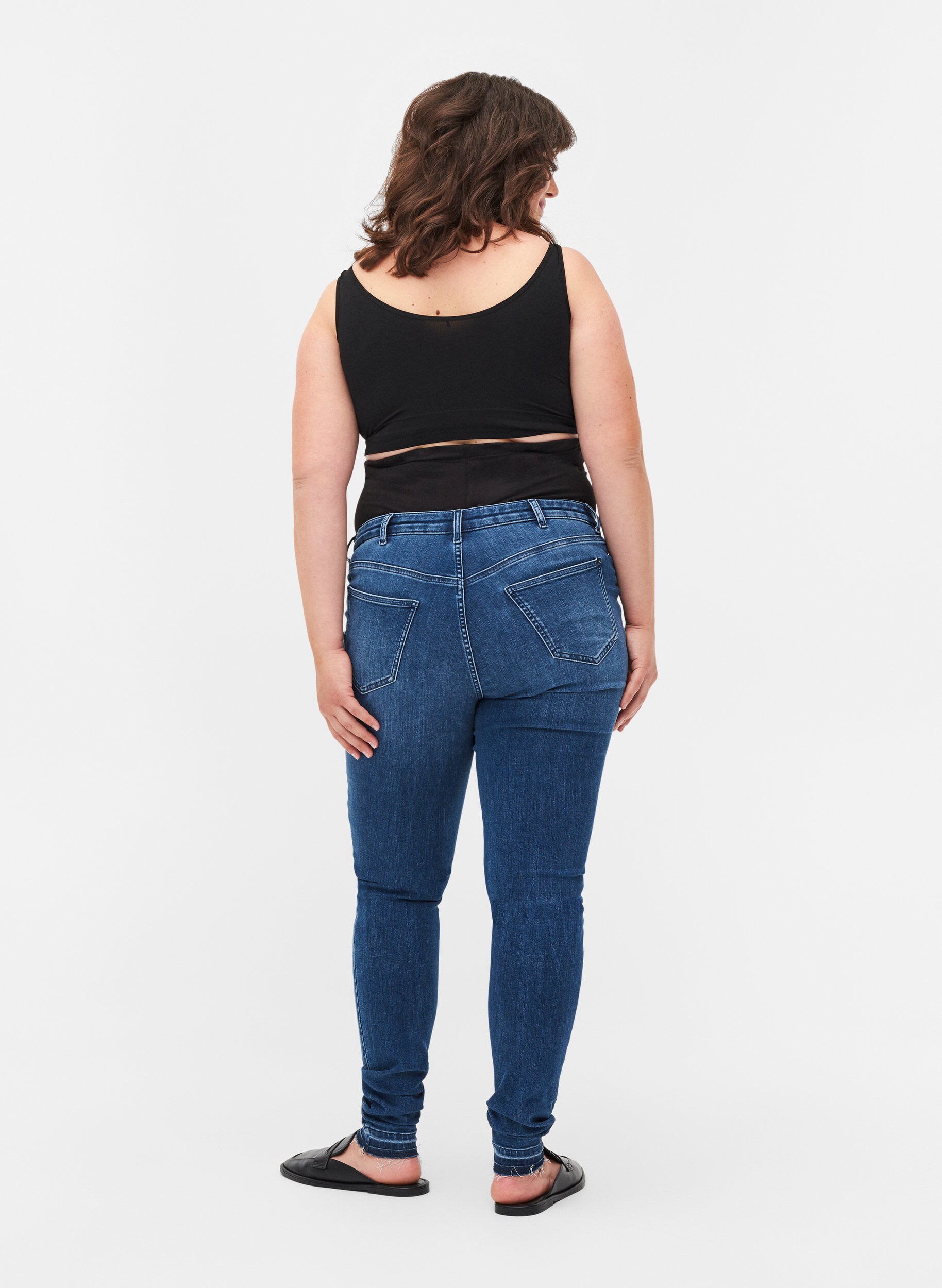 Zizzi Amy-&auml;itiysfarkut , Blue denim, Model image number 1