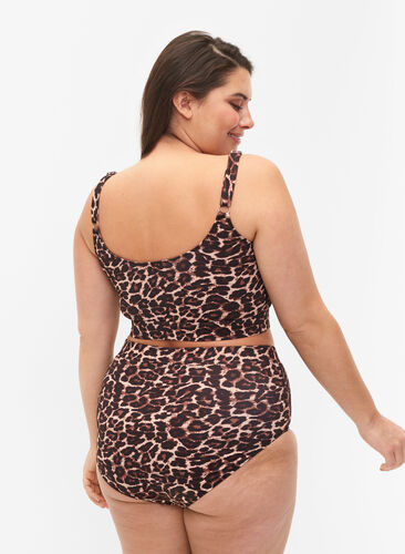 Bikinihousut, joissa painatus ja korkea vyötärö, Autentic Leopard, Model image number 1
