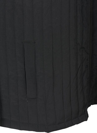Lyhyt korkeakauluksinen liivi taskuilla , Black, Packshot image number 3