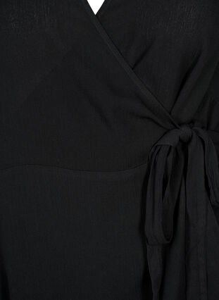 Kukallinen kietaisupusero viskoosista, Black, Packshot image number 2