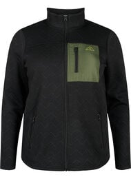 Urheilullinen fleece-takki taskuilla, Black, Packshot