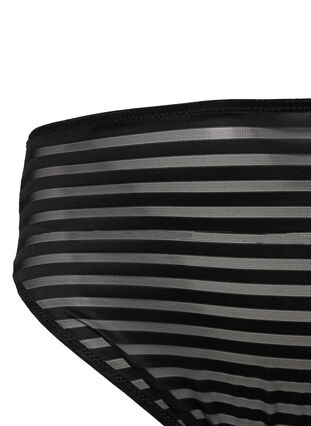 Raidalliset normaalivyötäröiset alushousut, Black, Packshot image number 2