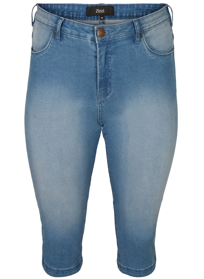 Korkeavy&ouml;t&auml;r&ouml;iset Amy-farkkucaprit super slim fit, Sininen, Packshot image number 0