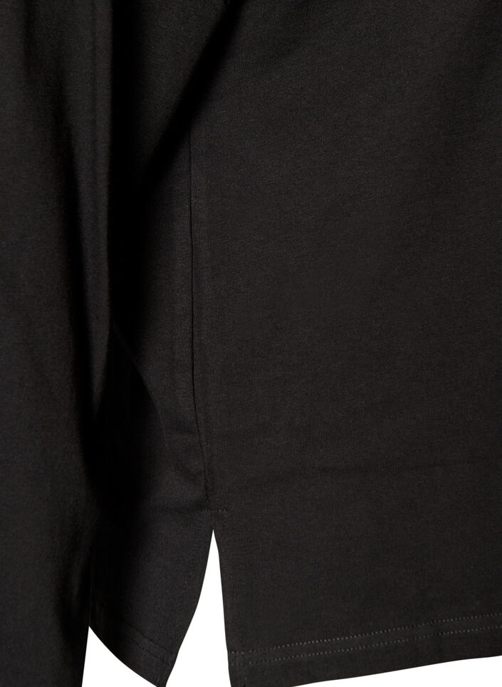 Perus pitk&auml;hihainen T-paita, Musta, Packshot image number 3