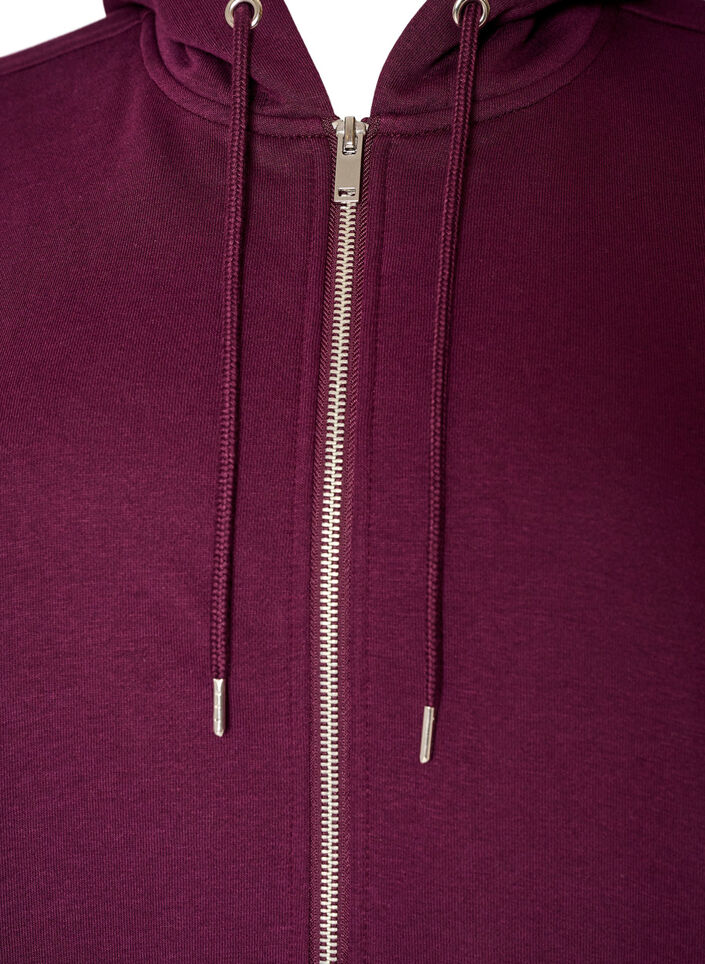 Hupullinen collegepaita vetoketjulla ja taskuilla, Violetti, Packshot image number 2