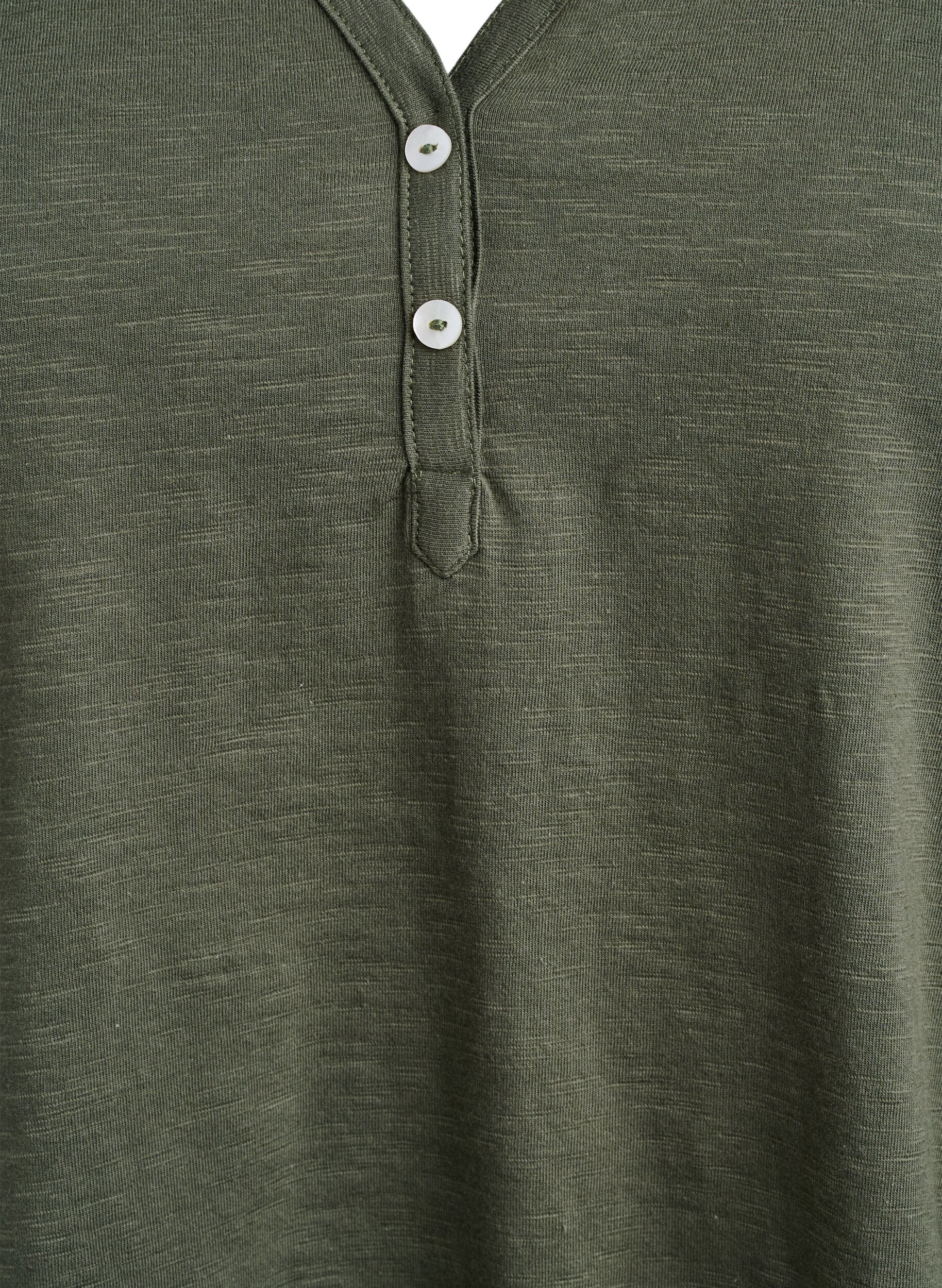 ZizziT-paita nappiyksityiskohdalla, Vihre&auml;, Packshot image number 2