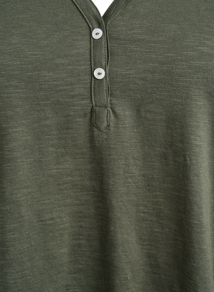 T-paita nappiyksityiskohdalla, Vihre&auml;, Packshot image number 2