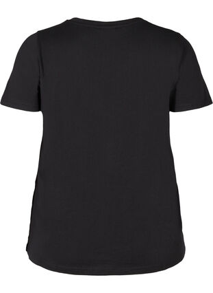 Puuvillainen t-paita paljeteilla, Black, Packshot image number 1