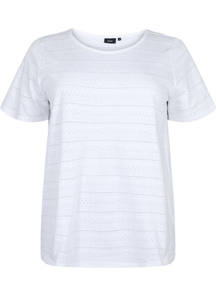Lyhythihainen puuvilla-t-paita, Bright White, Packshot image number 0
