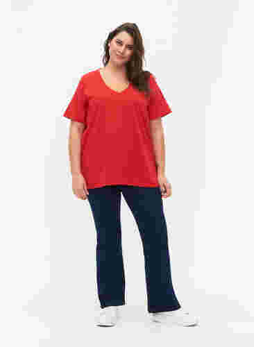 FLASH - T-paita v-pääntiellä, High Risk Red, Model image number 2