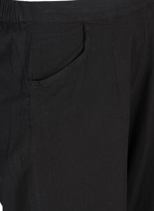 Väljät culottes-housut puuvillasta, Black, Packshot image number 2