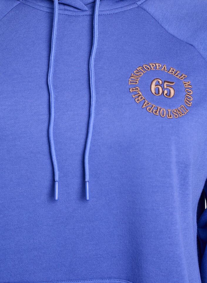 Huppari kirjailulla etumotiivilla, Sininen, Packshot image number 2