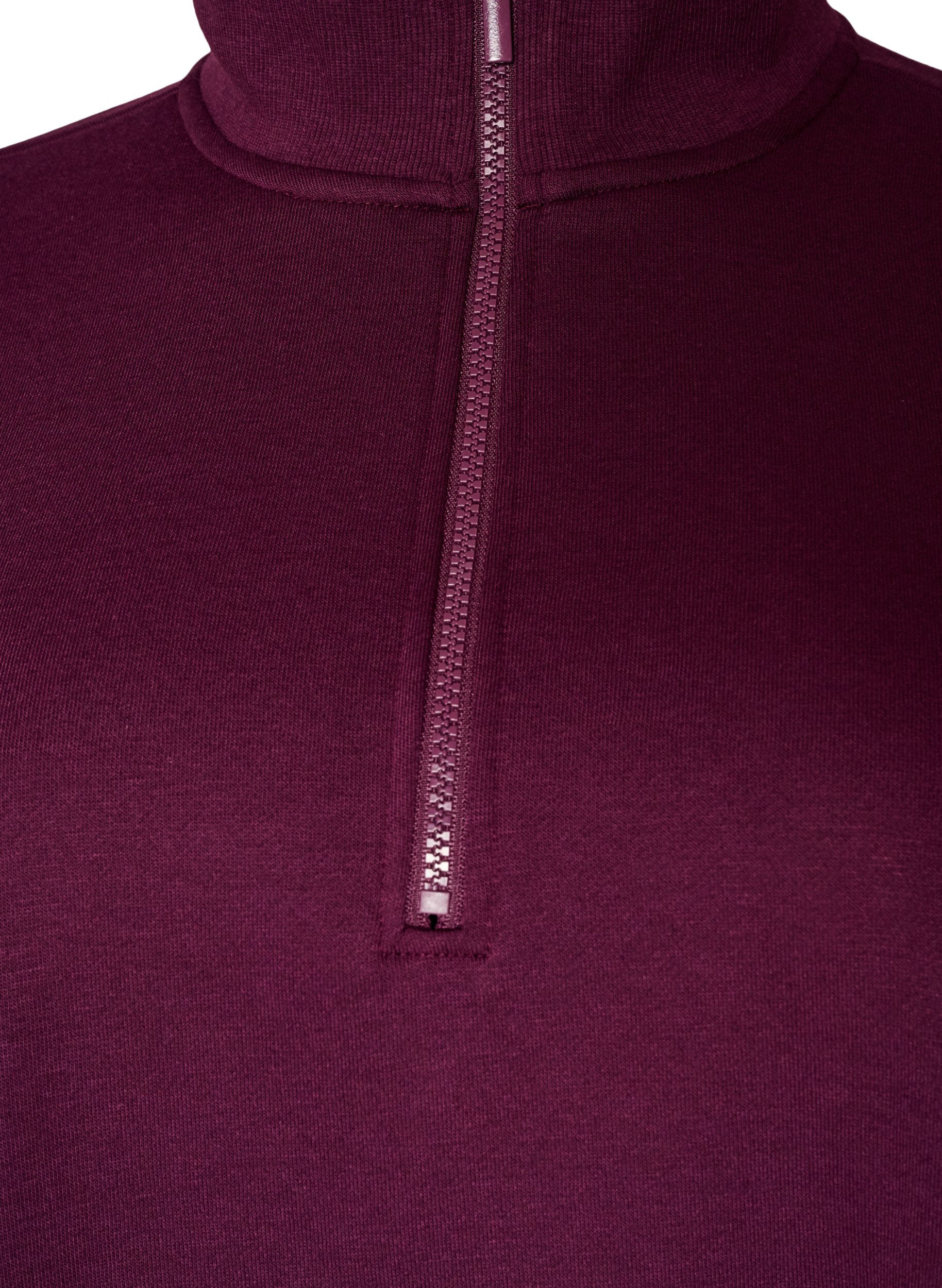 ZizziCollegepaitamekko korkealla ribbikauluksella ja vetoketjulla, Violetti, Packshot image number 2