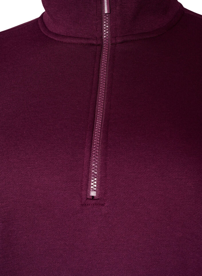 Collegepaitamekko korkealla ribbikauluksella ja vetoketjulla, Violetti, Packshot image number 2
