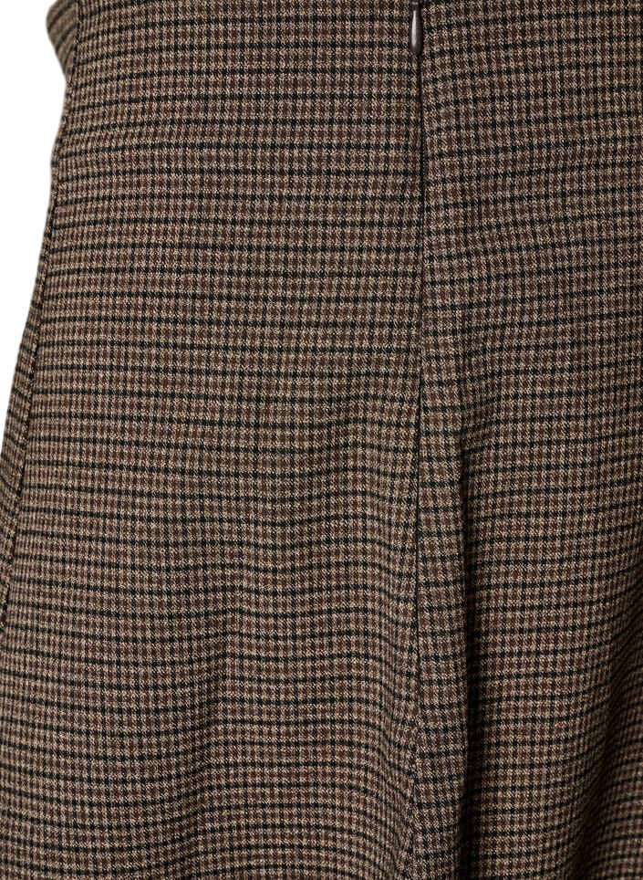 Pieni ruudullinen A-linjainen hame, Ruskea, Packshot image number 3