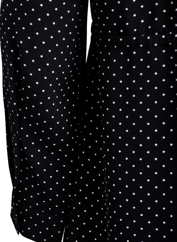 Polvimittainen mekko solmittavalla vyöllä, Musta, Packshot image number 3