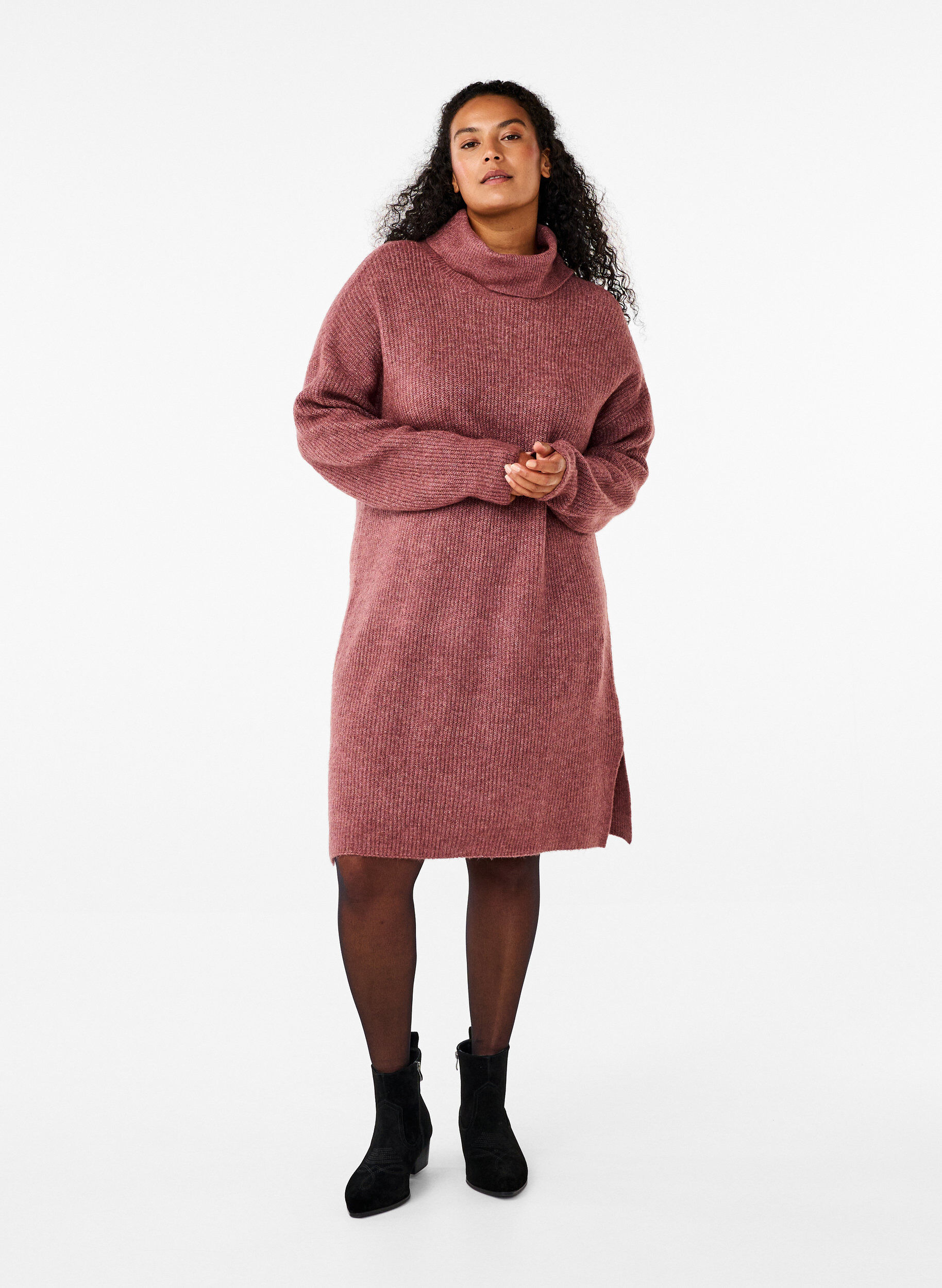 ZizziNeulemekko poolokauluksella, Punainen, Model image number 1