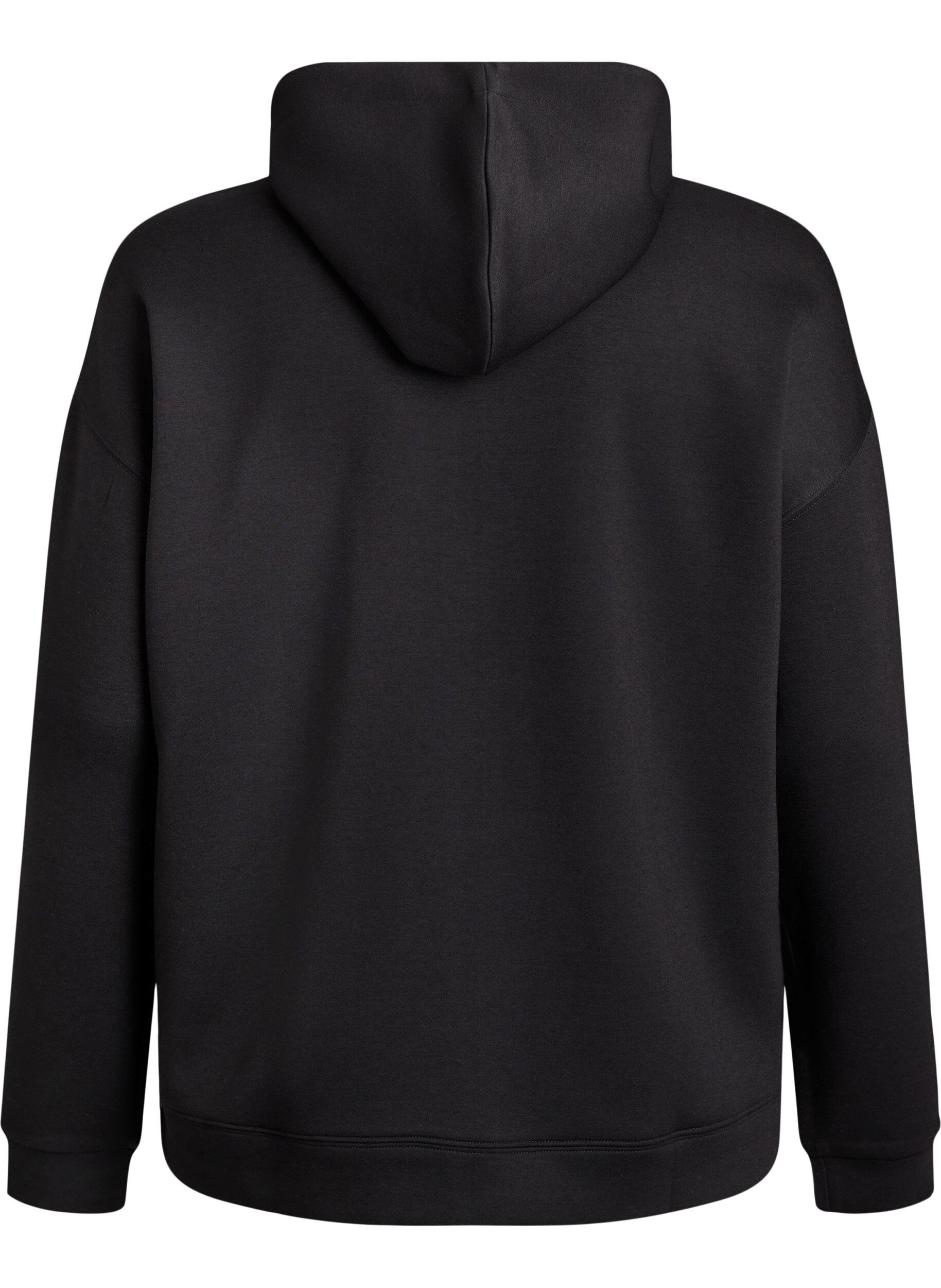 Zizzi Scuba-huppari vetoketjulla ja taskuilla, Musta, Packshot image number 1