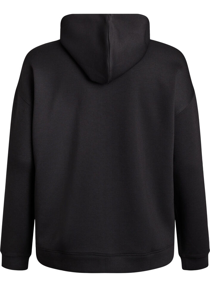 Scuba-huppari vetoketjulla ja taskuilla, Musta, Packshot image number 1