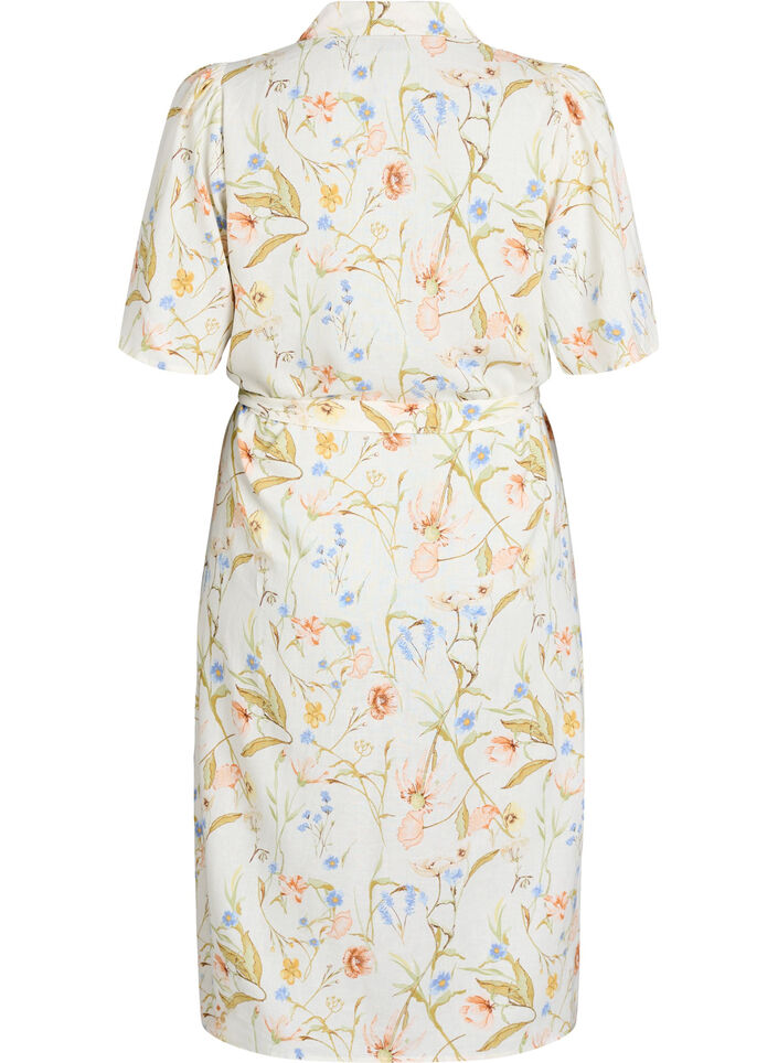 Paitamekko pellava- ja viskoosisekoitteesta vy&ouml;ll&auml;, Vanilja, Packshot image number 1