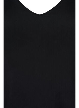 Tyköistuva pusero mesh-kankaalla ja v-pääntiellä, Black, Packshot image number 2