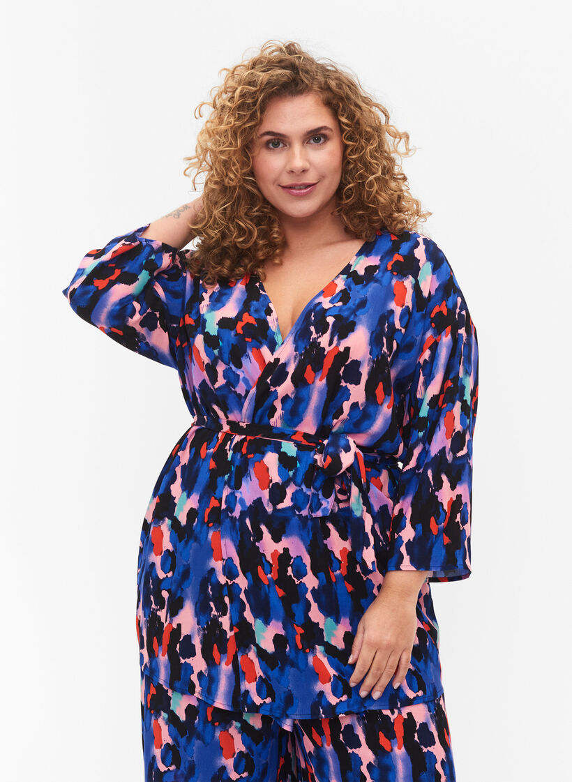 Viskoosikimono kuosilla, Colorful Animal, Model image number 0