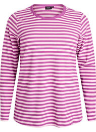 Raidallinen pusero pitkill&auml; hihoilla, Violetti