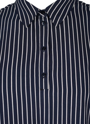 Hihaton viskoositunika kauluksella, Blue White Stripe, Packshot image number 2