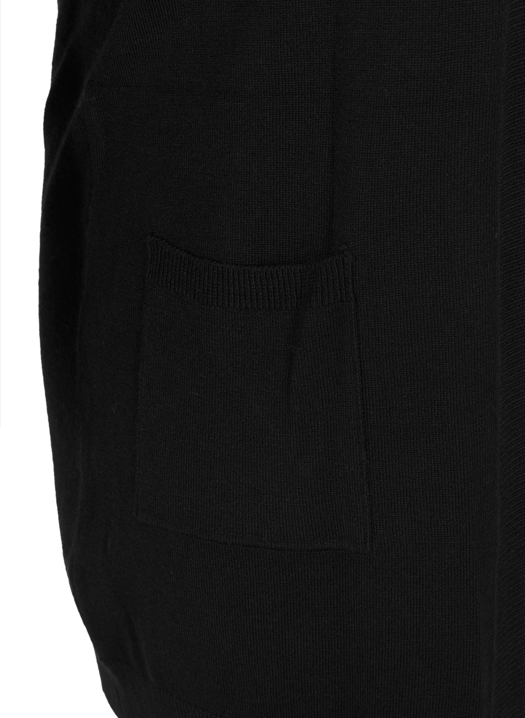 ZizziPitk&auml; neuletakki viskoosisekoitteesta, Musta, Packshot image number 3
