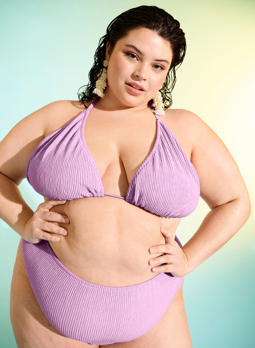 Bikiniyläosa krepatulla teksuurilla, Violetti, Image image number 0